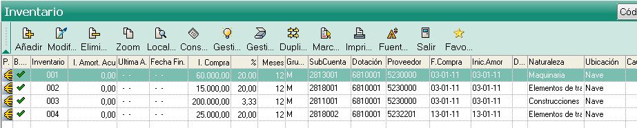 Si no hemos dado de alta los inmovilizados en el inventario, hacerlo ahora. Lo mismo con los vencimientos de las cuentas a pagar y cobrar.