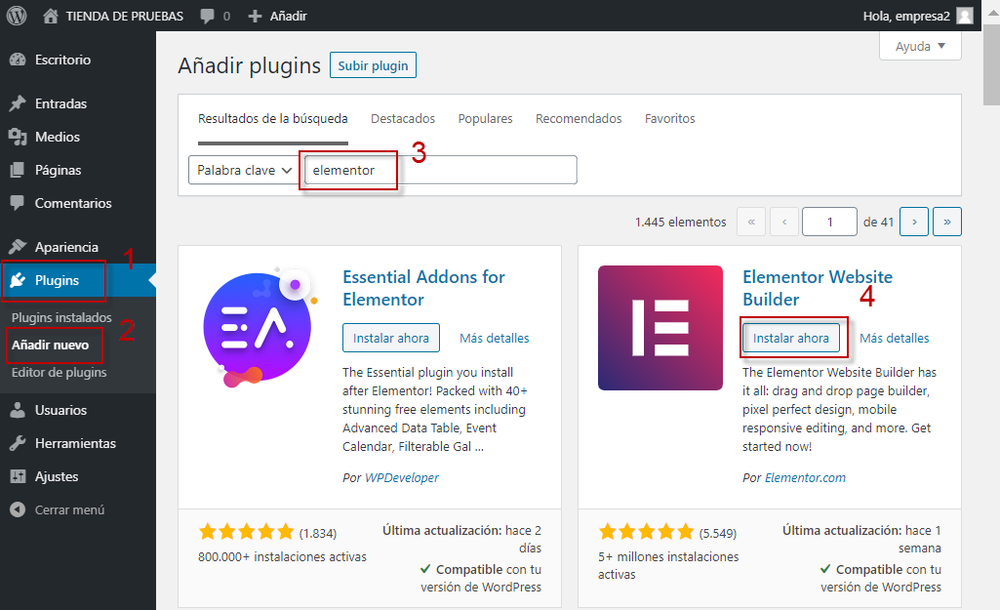 instalar elementor